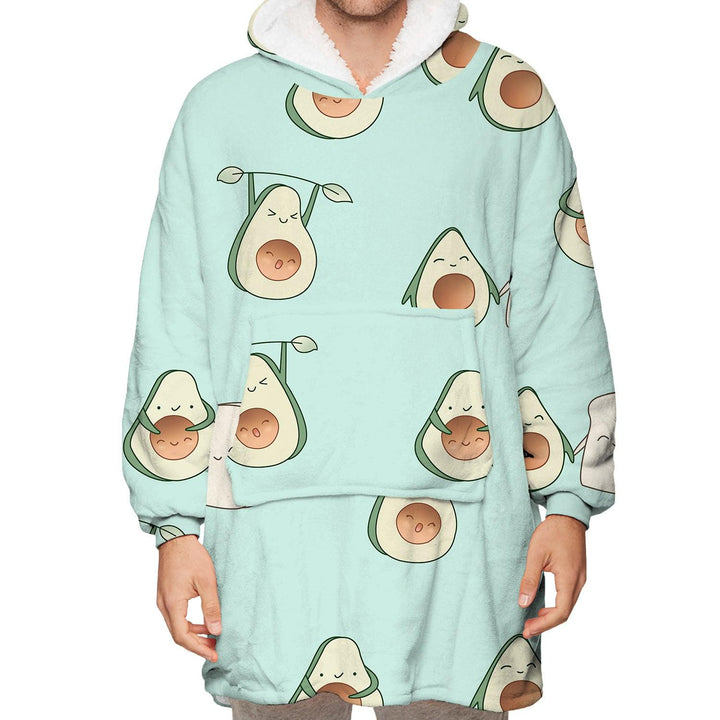 Couple Avocado Digital Printing Long Sleeve Homewear - Mamofa Global Store