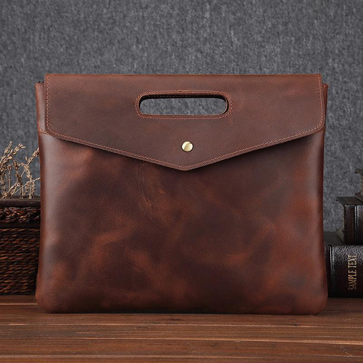 Genuine Leather Men's Briefcase Vintage Business - Mamofa Global Store