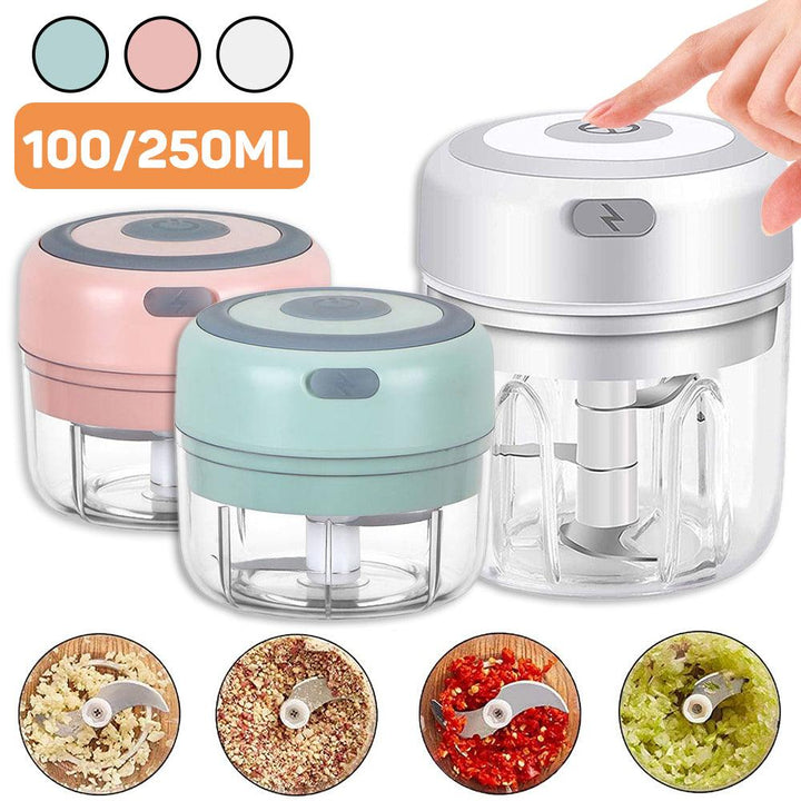 Mini Electric Garlic Chopper USB Charging Ginger Masher Machine Sturdy Durable Chili Vegetable Crusher Kitchen Tool - Mamofa Global Store