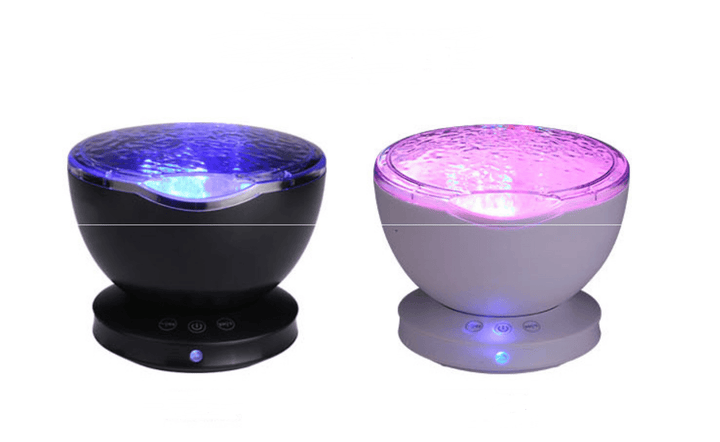 Ocean Wave Projector LED Night Light Remote Control TF Cards Music Player Speaker Aurora Projection - Mamofa Global Store