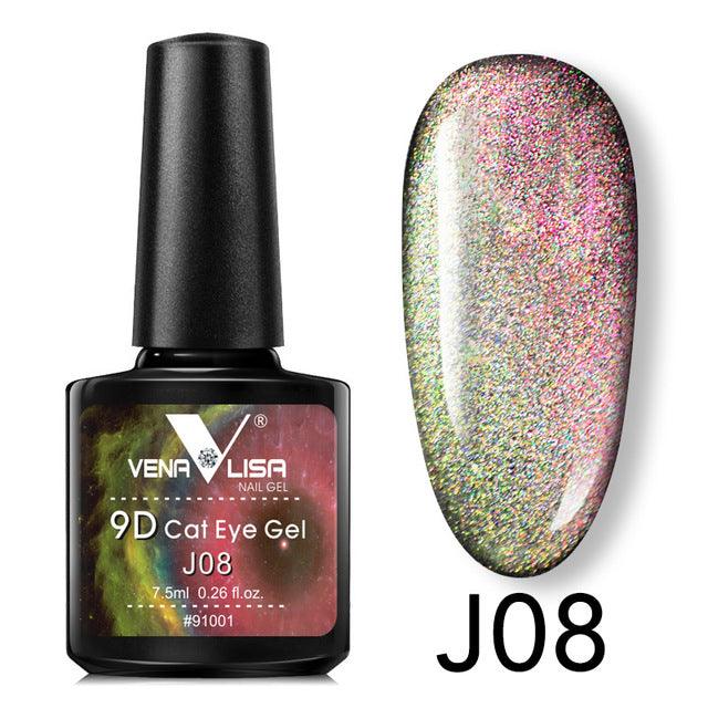 Venalisa 9D Gel Varnish Cat Eye Magic Chameleon Gel Varnish Nail Manicure Galaxy Starry Magnetic Multicolor 5ml Nail Gel Polish - Mamofa Global Store