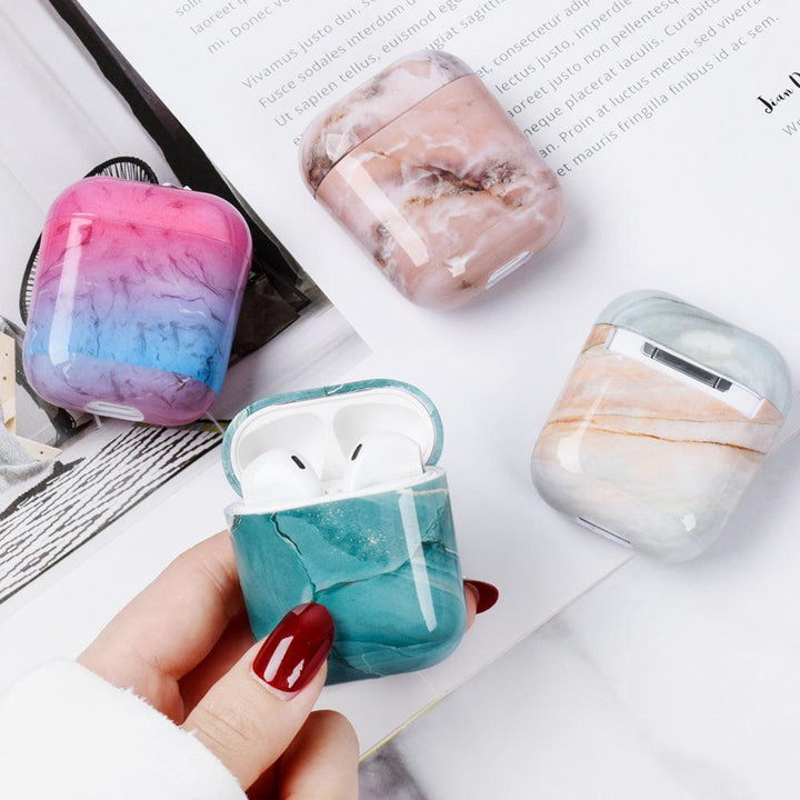 Compatible with Apple, Compatible with Apple , Marbled earphone case - Mamofa Global Store