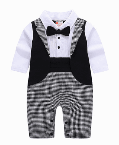 Boys' long-sleeved gentleman romper - Mamofa Global Store