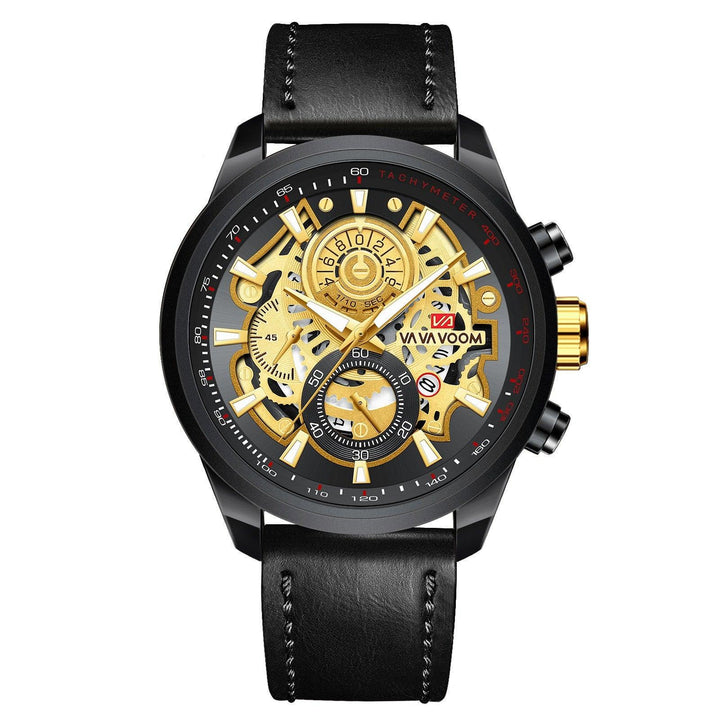 Quartz Watch For Men Black Gold Man Business Non Automatic Machine - Mamofa Global Store