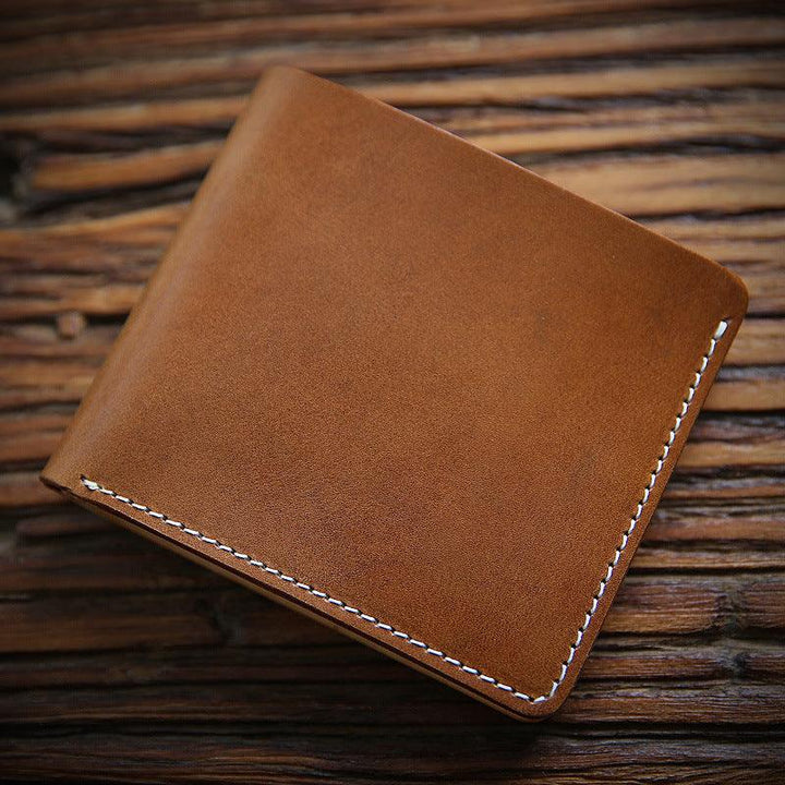 Men's Fashion Handmade Vintage First Layer Cowhide Short Money Clip - Mamofa Global Store