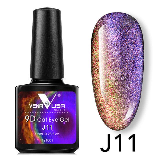 Venalisa 9D Gel Varnish Cat Eye Magic Chameleon Gel Varnish Nail Manicure Galaxy Starry Magnetic Multicolor 5ml Nail Gel Polish - Mamofa Global Store