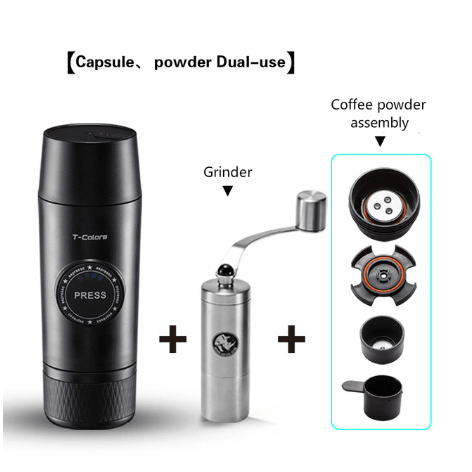 Mini Espresso Coffee Maker Portable Rechargeable Mech - Mamofa Global Store