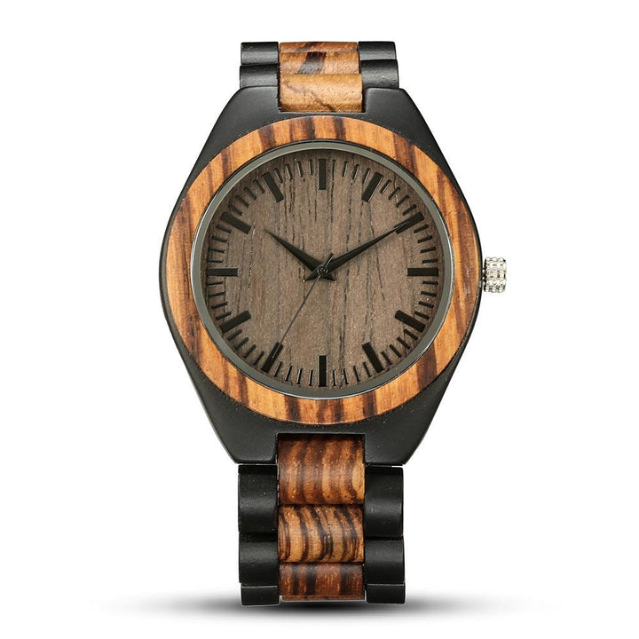 Men's And Women's Large Dial Wood Quartz Watch - Mamofa Global Store