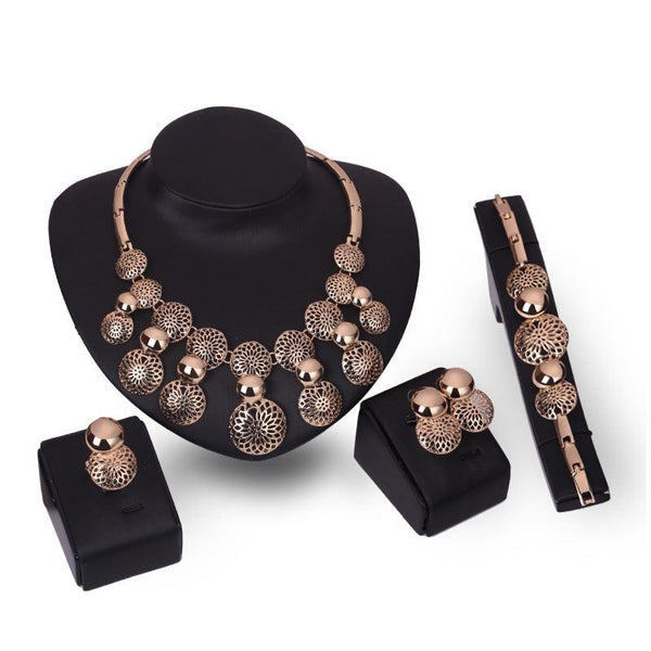 Korean fashion bride jewelry set, alloy four sets of electroplating jewelry explosion, manufacturers source - Mamofa Global Store