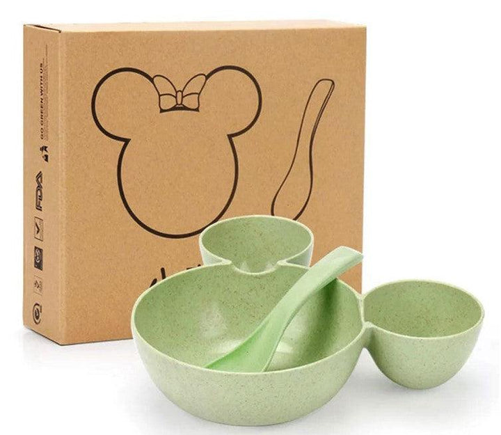 Wheat Straw, Children's Bowl, Cartoon, Wheat Chopsticks, Fork Spoon, Fruit Dish, Mickey's Bowl, Lovely Gift Set - Mamofa Global Store