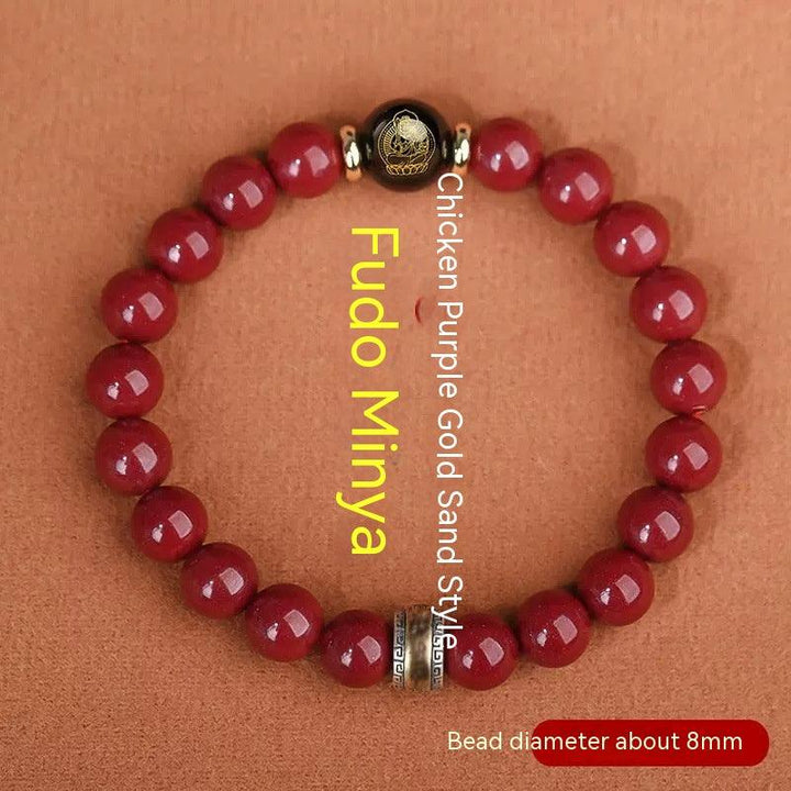 Cinnabar Bracelet Men's Purple Gold Sand Benming Buddha Bracelet - Mamofa Global Store