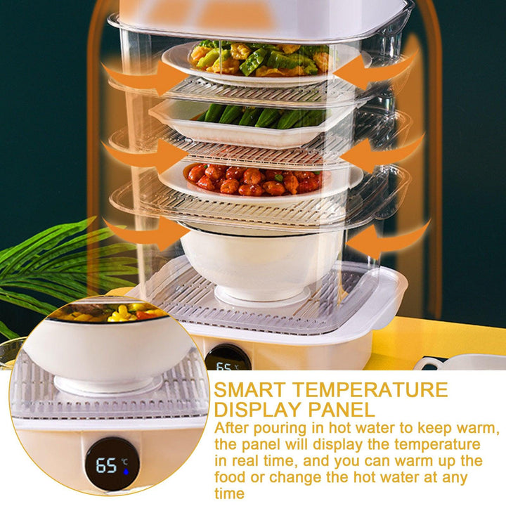 Multi-layer Dish Cover Heat Preservation Kitchen Cover Dining Table Leftover Storage Box Transparent Stack Cooking Hood Steamer - Mamofa Global Store