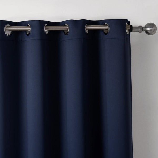 Dark Blue Bedroom Blackout Fabric Printed Curtains - Mamofa Global Store