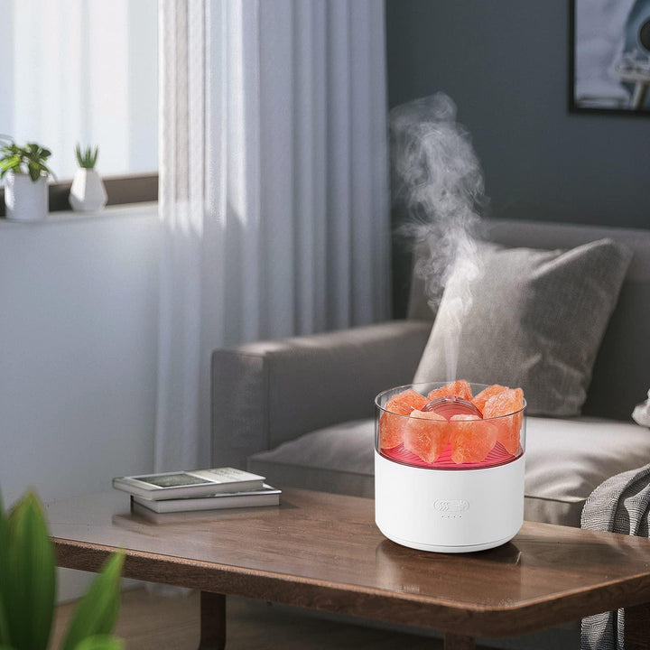 Cool-Mist Impeller Air Humidifier Crystal Salt Aroma Diffuser Incense Machine Fogger Essential Oil Lamp Difusor Ambient Light - Mamofa Global Store