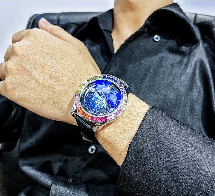 Ogulas Starry Sky Colorful Crystals Automatic Mechanical Watch Men's Waterproof Luminous Personality - Mamofa Global Store