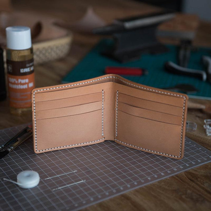 Vintage DIY Waxed Leather Horizontal Wallet - Mamofa Global Store