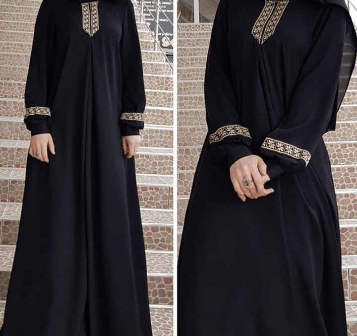 Women Plus Size Print Abaya Jilbab Muslim Maxi Dress - Mamofa Global Store