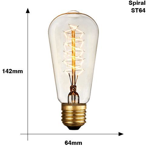 Edison Bulb E27 220V 40W ST64 A19 T45 G80 G95 G125 Incandescent filament bulb lighting Retro Edison Light Bulb - Mamofa Global Store