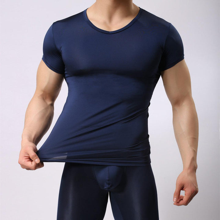 Solid Color Nylon Comfortable Soft Underwear T-shirt - Mamofa Global Store