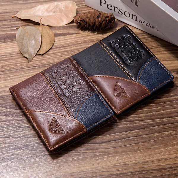 Vintage First Layer Leather Coin Wallet Multi-card Money Clip - Mamofa Global Store