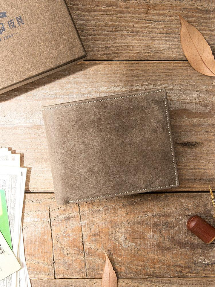 Men's Multifunctional Old Handmade Genuine Leather Wallet - Mamofa Global Store