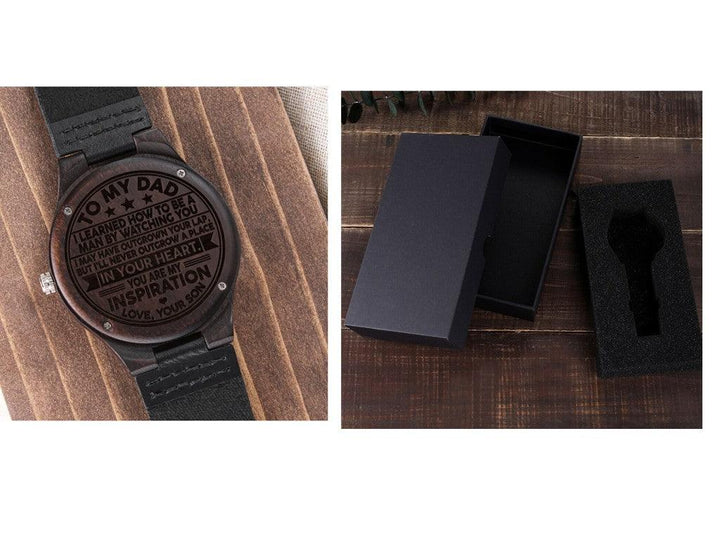 Bottom Cover Lettering Leather Strap Watch - Mamofa Global Store