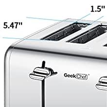 Prohibit Shelves In The Amazon. Toaster 4 Slice, Geek Chef Stainless Steel Extra-Wide Slot Toaster With Dual Control Panels Of Bagel,Defrost,Cancel Function,Ban Amazon - Mamofa Global Store