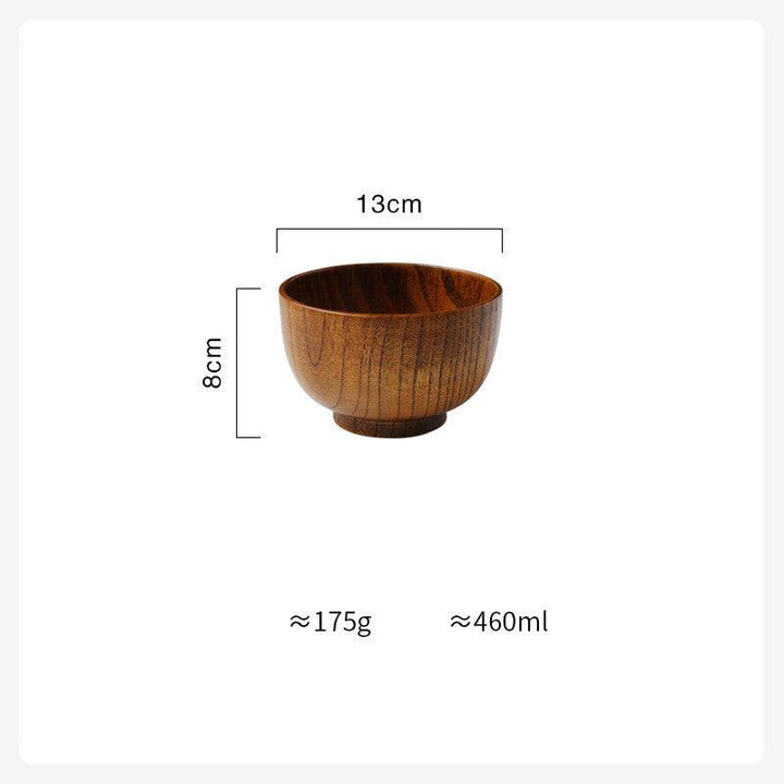 Wooden Bowl Japanese Style Wood Rice Soup Bowl Salad Bowl Food Container Large Small Bowl for Kids Tableware Wooden Utensils - Mamofa Global Store