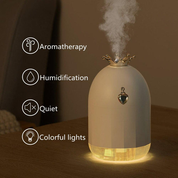 Seven color humidifier, small creative new product, water supplement, crown mute, spray home appliances. - Mamofa Global Store