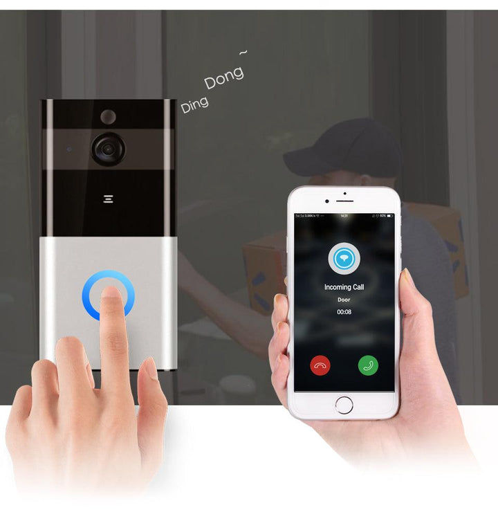 Marlboze 720P WIFI Visual Doorbell Wireless Intercom Doorbell PIR Motion Detection Night View SD card Video Smart Doorbell Ring - Mamofa Global Store