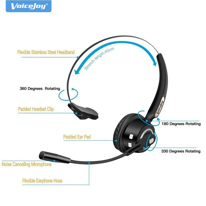 Truck Driver Headset Bluetooth Phone Headset With Microphone Office Bluetooth Headset With Noise Canceling Bluetooth Headphones - Mamofa Global Store