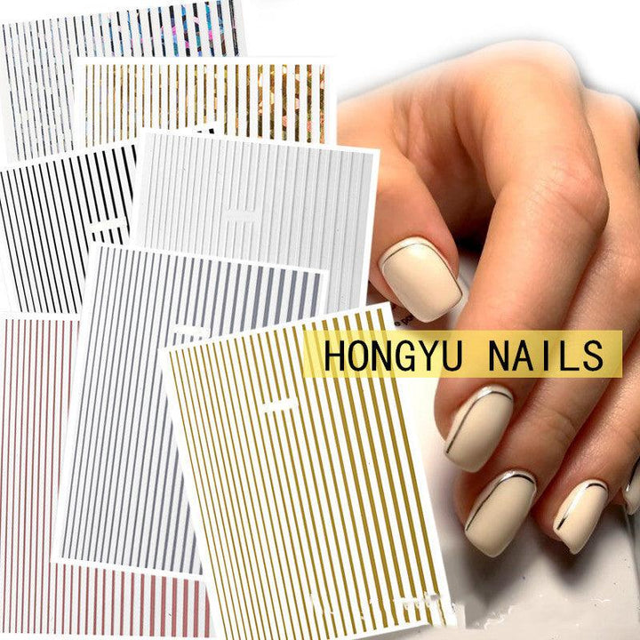 Nail art fluorescent line adhesive stickers - Mamofa Global Store