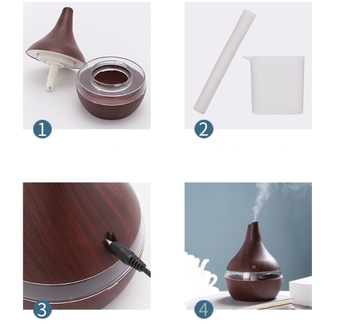 Wood grain tip humidifier air purifier - Mamofa Global Store