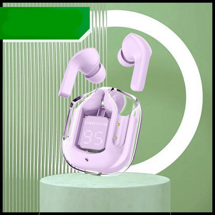 New Mini Transparent Wireless Bluetooth Headset Digital Display ENC Noise Reduction True Wireless Sports Music - Mamofa Global Store