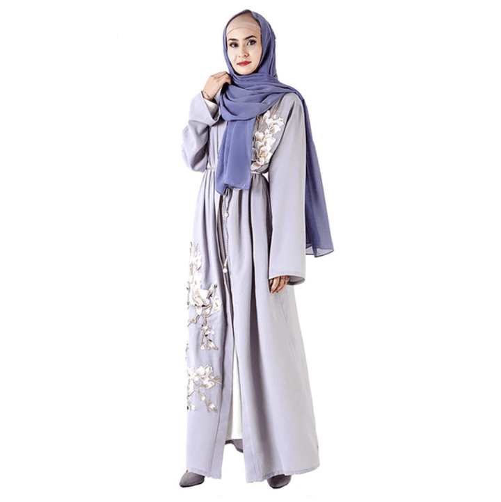 Embroidered Cardigan Dubai Dress - Mamofa Global Store