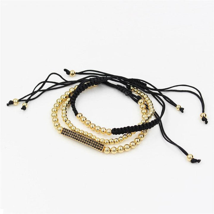 Micro Inlaid Zircon Long Copper Bead Woven Tassel Bracelet - Mamofa Global Store