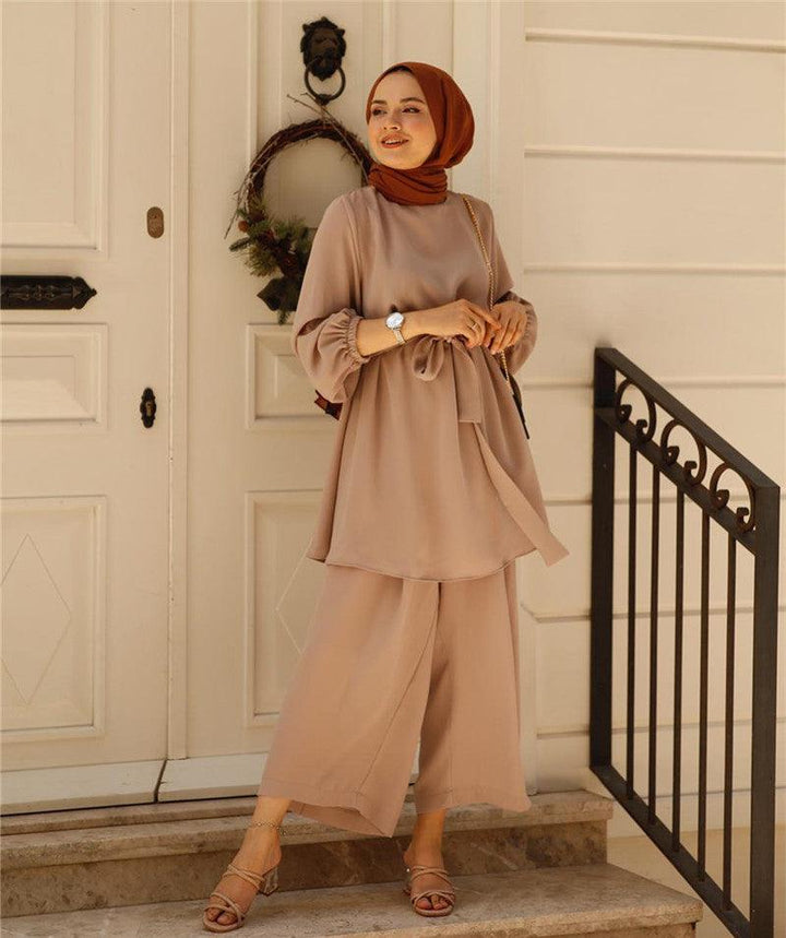 Wide leg pants dress Dubai suit - Mamofa Global Store