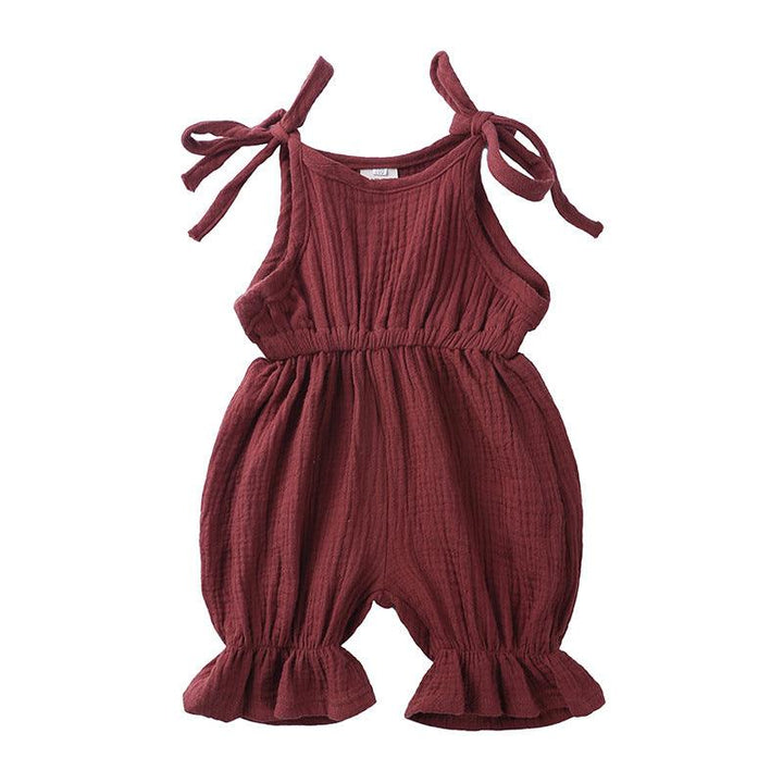 New Arrivals Newborn Toddler Baby Girls Sleeveless Solid Romper Jumpsuit Outfit - Mamofa Global Store