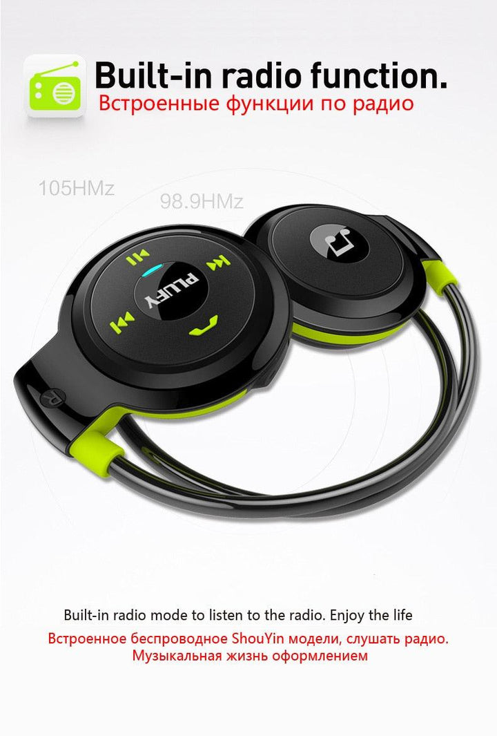 PLUFY Sports Bluetooth Headset Wireless Headphones Earphones Running Ecouteur Sans Fil Bluetooth Headphone earphone Radio MP3 - Mamofa Global Store