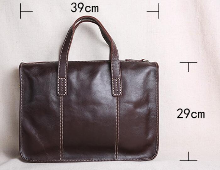 Vintage Business Leisure Horizontal Style Leather Briefcase Computer Bag - Mamofa Global Store