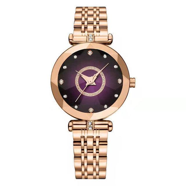 Women's Crystal Simple Steel Band Watch - Mamofa Global Store