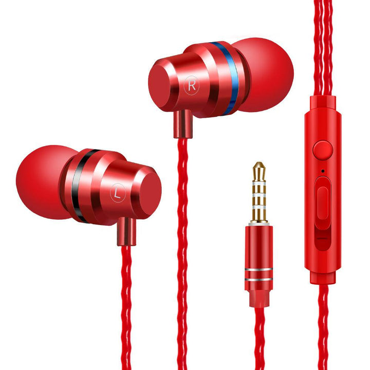 Metal Headphones Heat Tone In-ear Mobile Phone Headphones - Mamofa Global Store