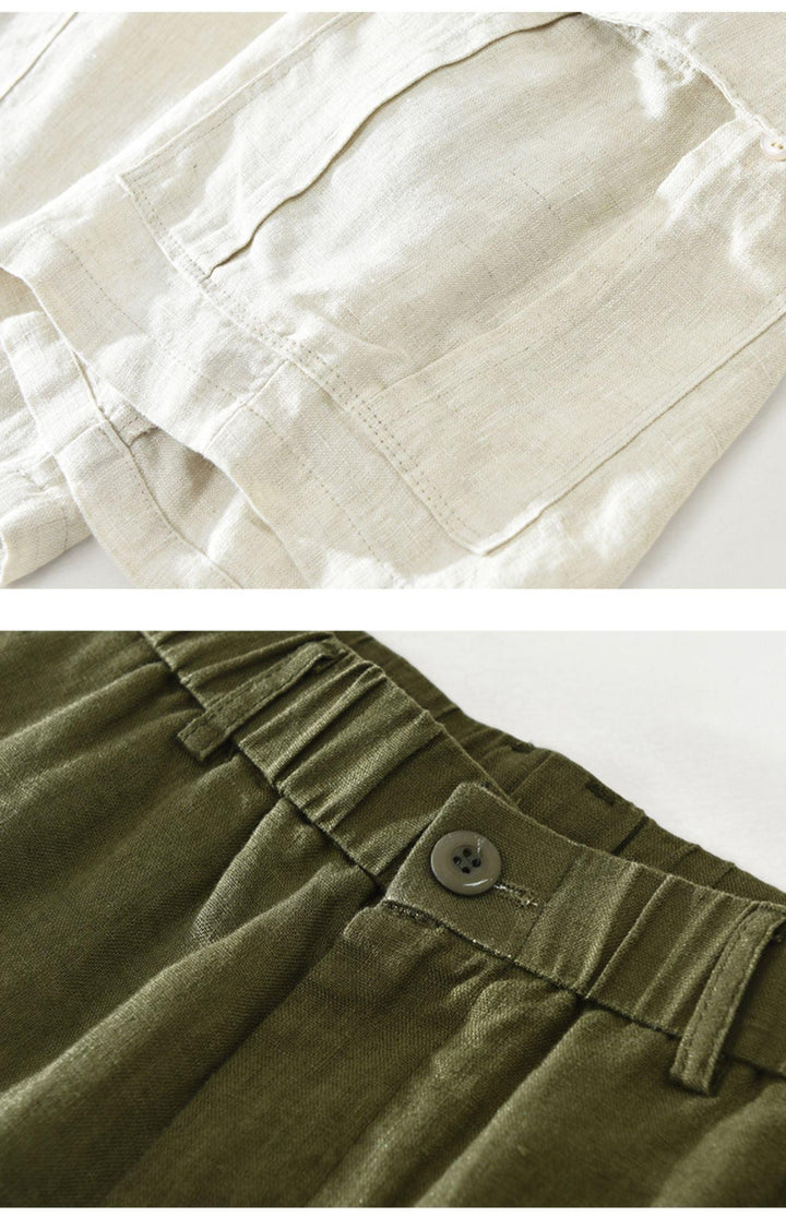 Japanese Vintage Overalls Men's Pure Linen - Mamofa Global Store