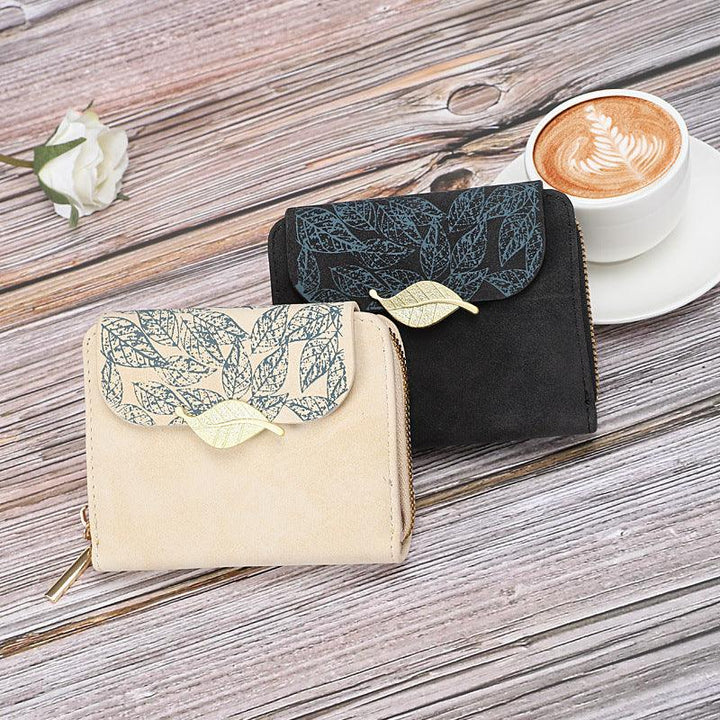 Women's Short Print Flip Zipper Wallet - Mamofa Global Store