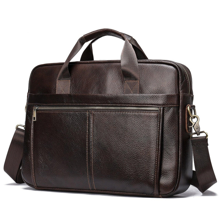 Men's Business Cowhide Laptop Bag - Mamofa Global Store