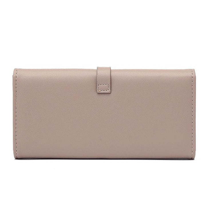 Long Metal Buckle Simple Tri-fold Clutch - Mamofa Global Store