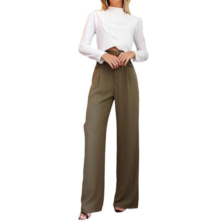 Top Straight Pants Two-piece Set - Mamofa Global Store