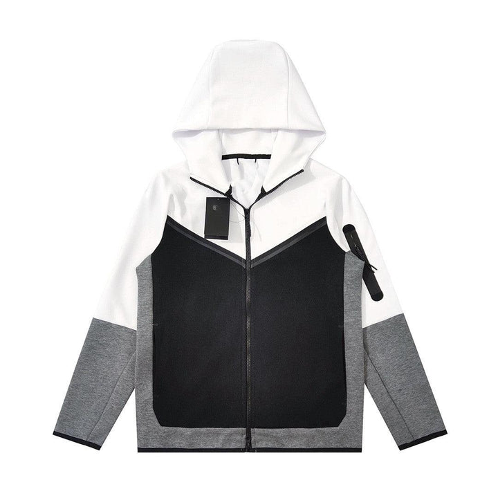 Air Layer Cotton Knit Hooded Jacket Zipper - Mamofa Global Store