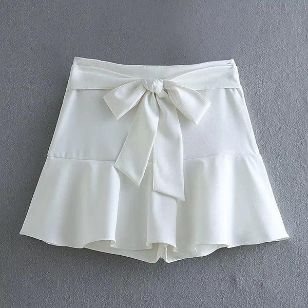 Women's Summer Bowknot Decoration Lotus Leaf Skirt - Mamofa Global Store