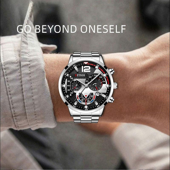 Men's Fashion Casual Six-pin Steel Belt Watch Quartz Watch - Mamofa Global Store